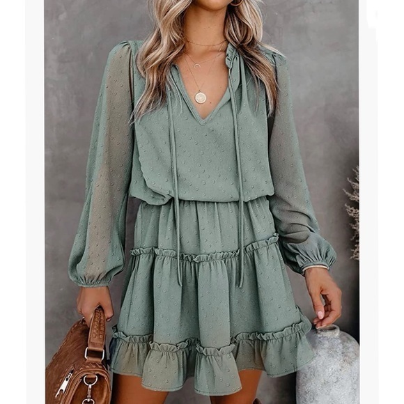 Dresses & Skirts - Ruffle Tiered Chiffon Mini‎ Dress